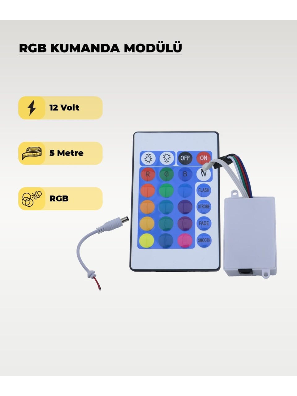 Şerit LED Rgb Kumanda Modülü - Renk ve Mod Kontrolcüsü