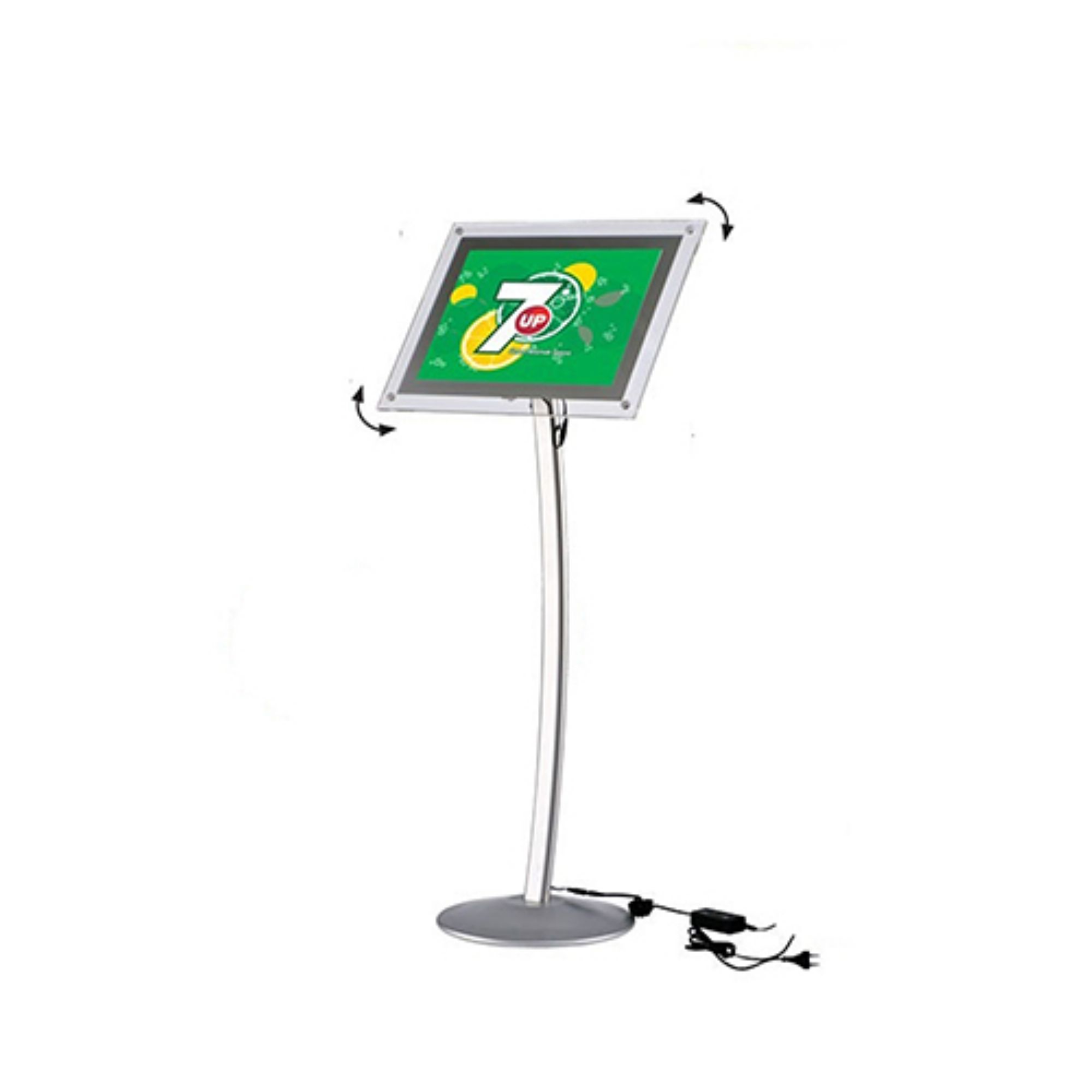 LED Aydınlatmalı Curved Menü Panosu Gri